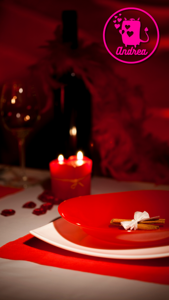 Imagen de cena sugerente a la luz de las velas